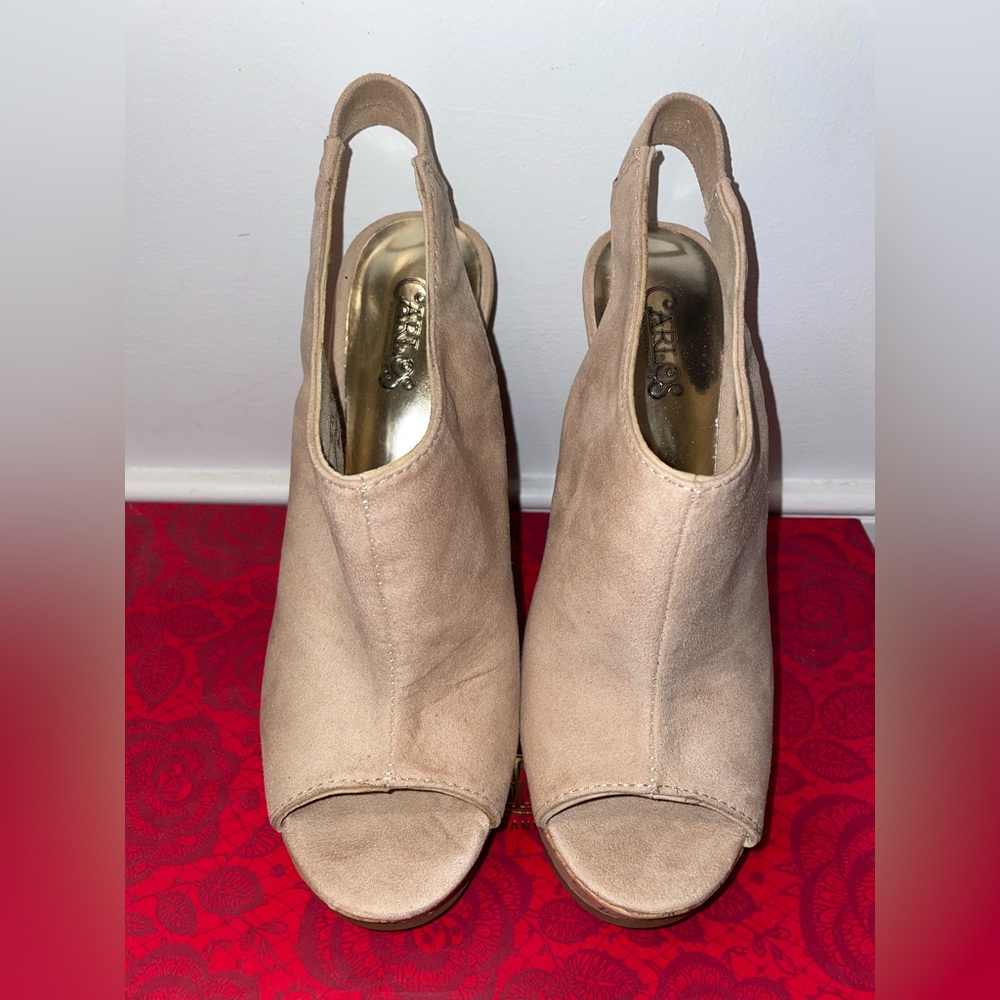 Carlos by Carlos Santana Nude Colored Slip On Wedge Heels
